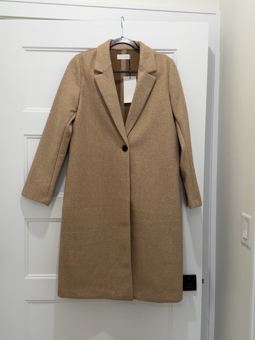 Zara Light Tan Single-Button Trench Coat